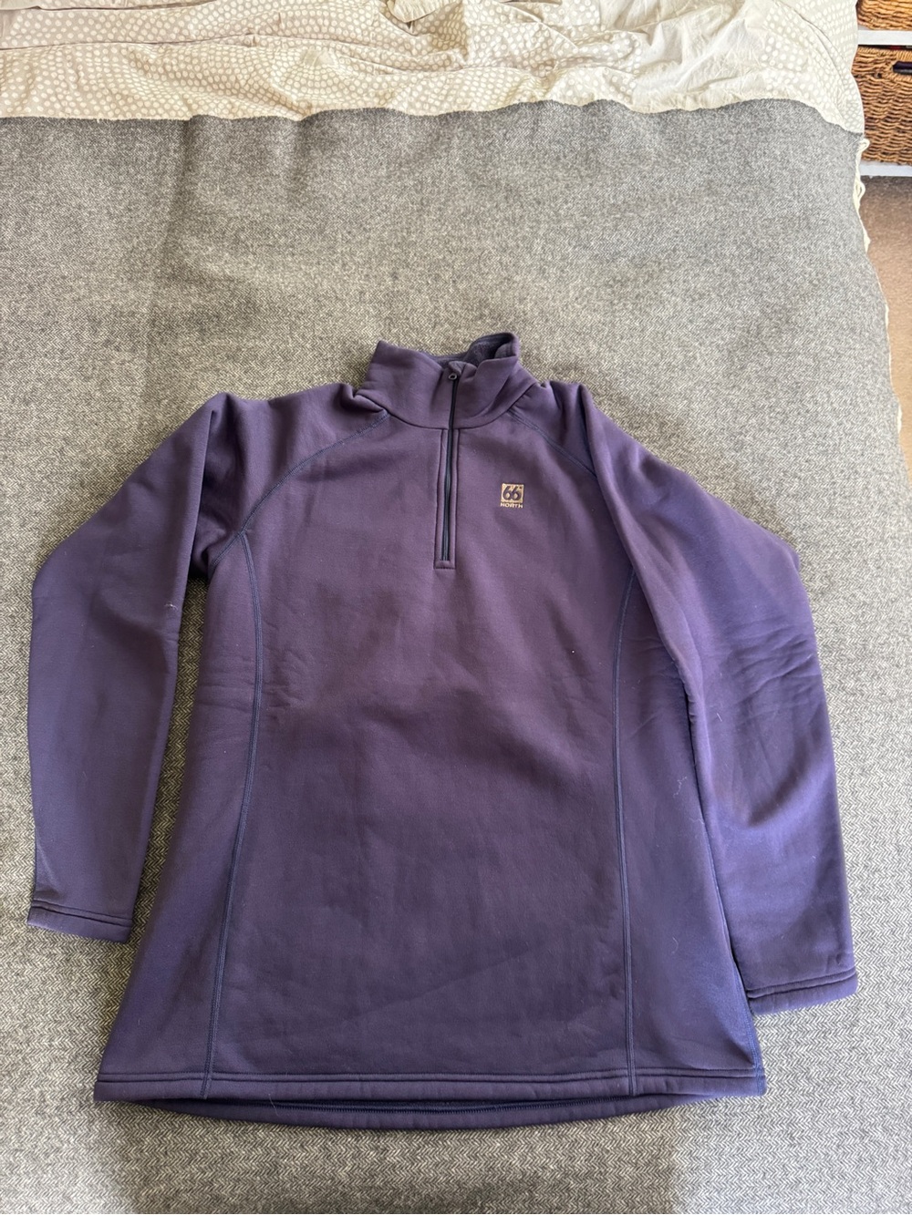 66°North Navy Half-Zip Fleece Pullover